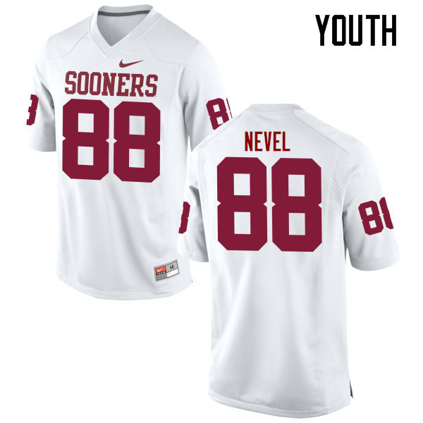 Youth Oklahoma Sooners #88 Chase Nevel College Football Jerseys Game-White